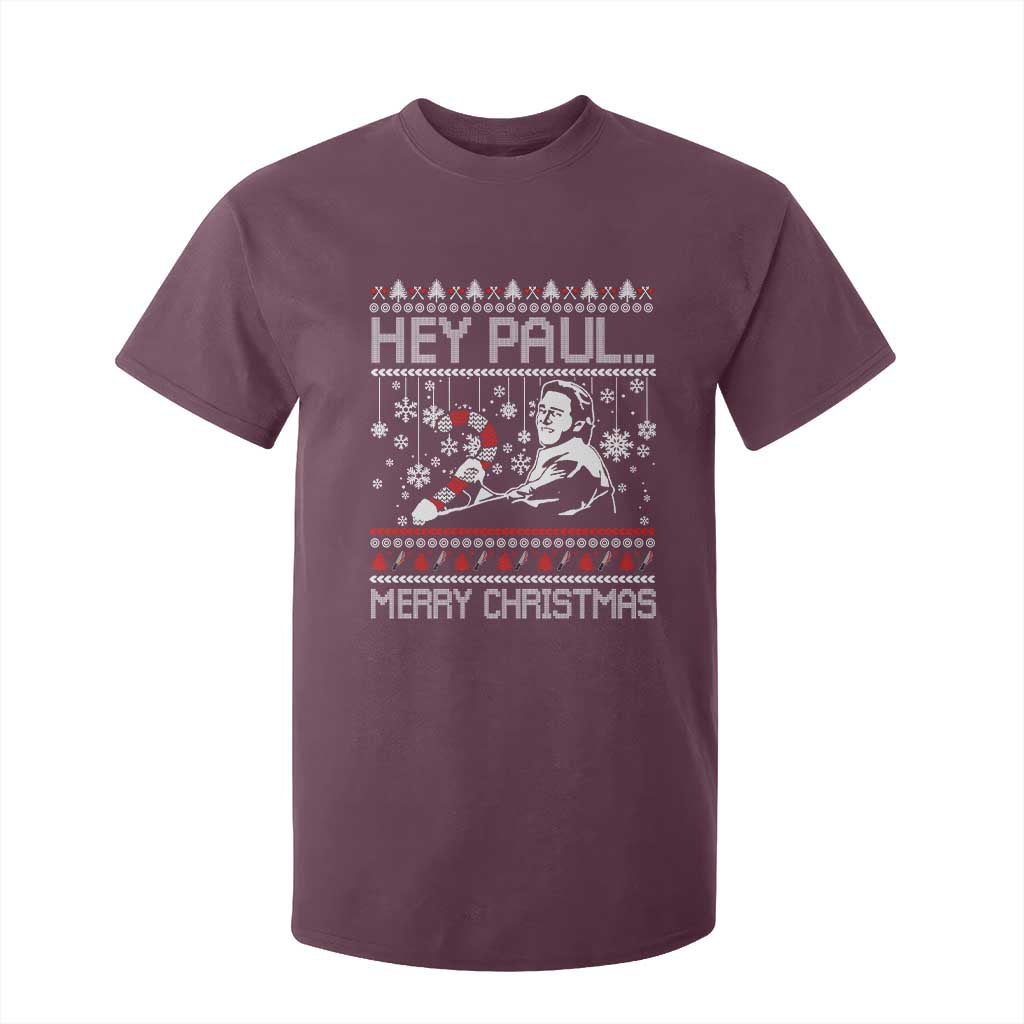Funny Christmas Psycho T Shirt For Kid Hey Paul Merry Christmas Serrial Killer Movie TS11 Maroon Print Your Wear