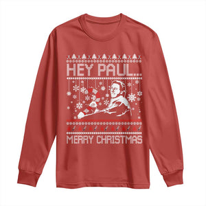 Funny Christmas Psycho Long Sleeve Shirt Hey Paul Merry Christmas Serrial Killer Movie TS11 Red Print Your Wear
