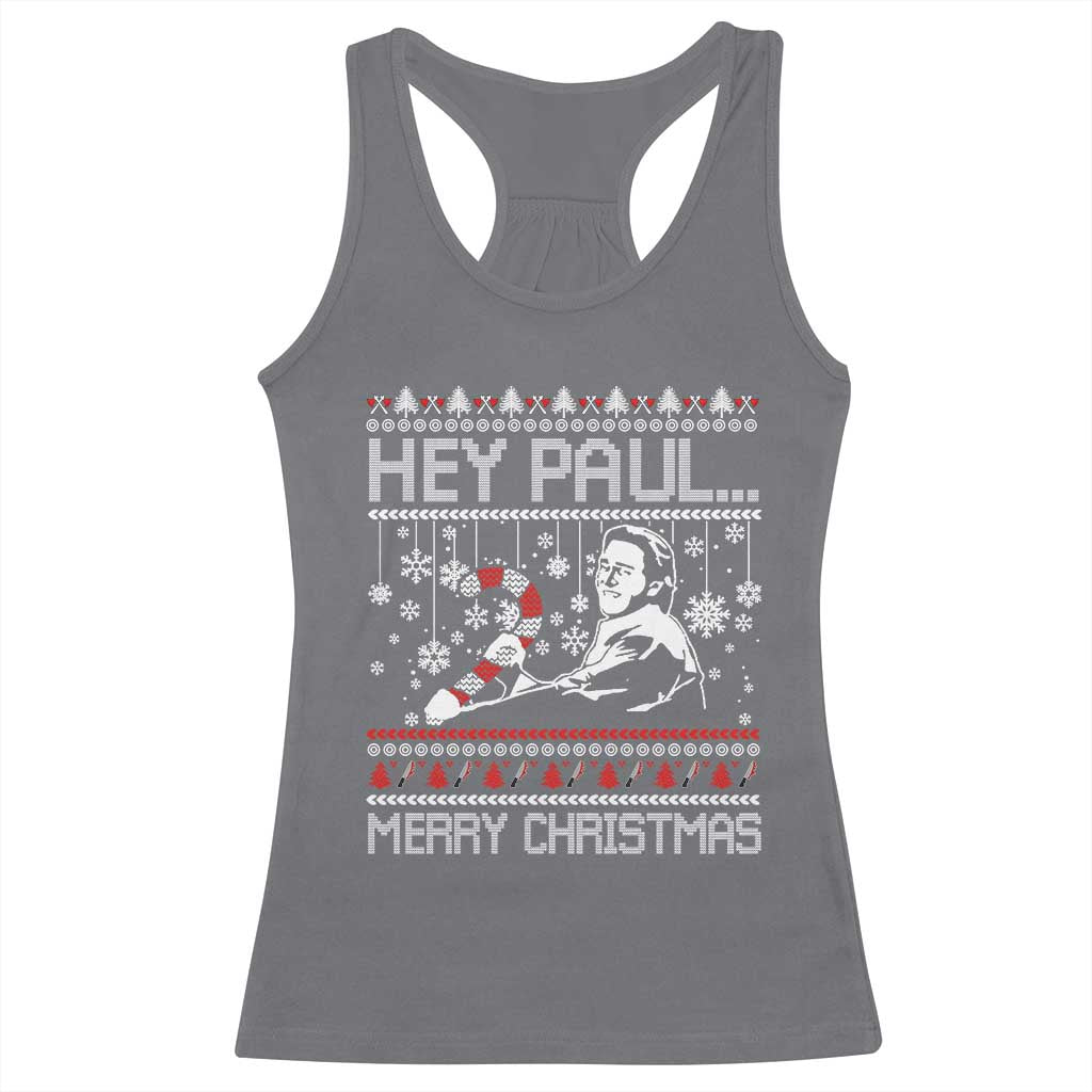 Funny Christmas Psycho Racerback Tank Top Hey Paul Merry Christmas Serrial Killer Movie TS11 Charcoal Print Your Wear