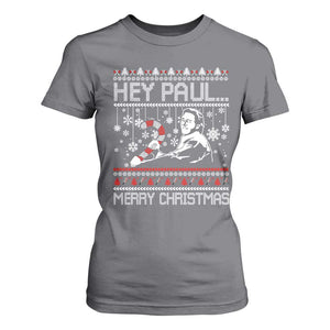 Funny Christmas Psycho T Shirt For Women Hey Paul Merry Christmas Serrial Killer Movie TS11 Charcoal Print Your Wear