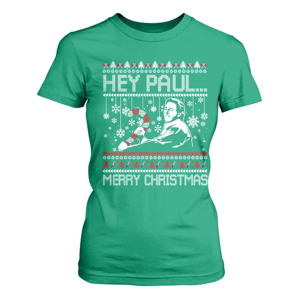 Funny Christmas Psycho T Shirt For Women Hey Paul Merry Christmas Serrial Killer Movie TS11 Irish Green Print Your Wear