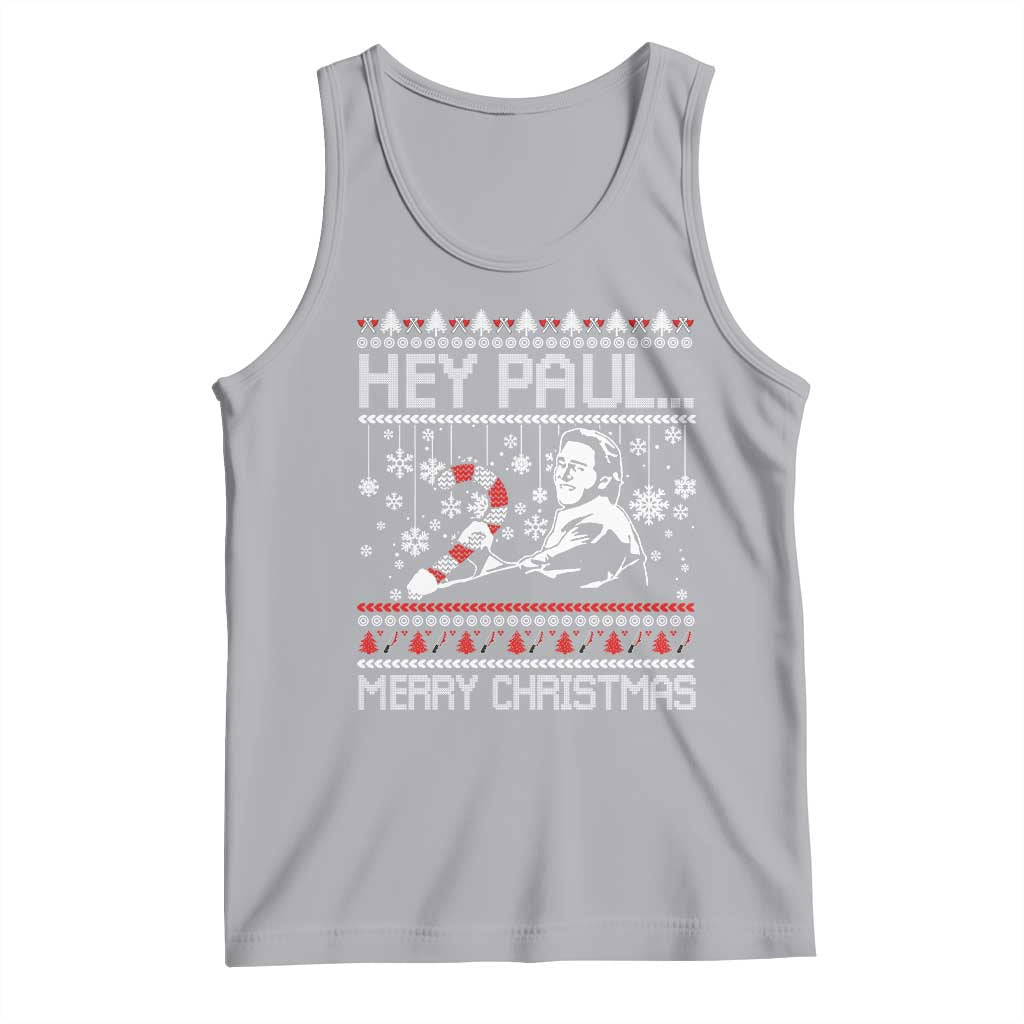 Funny Christmas Psycho Tank Top Hey Paul Merry Christmas Serrial Killer Movie TS11 Athletic Heather Print Your Wear