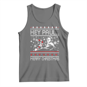 Funny Christmas Psycho Tank Top Hey Paul Merry Christmas Serrial Killer Movie TS11 Black Heather Print Your Wear