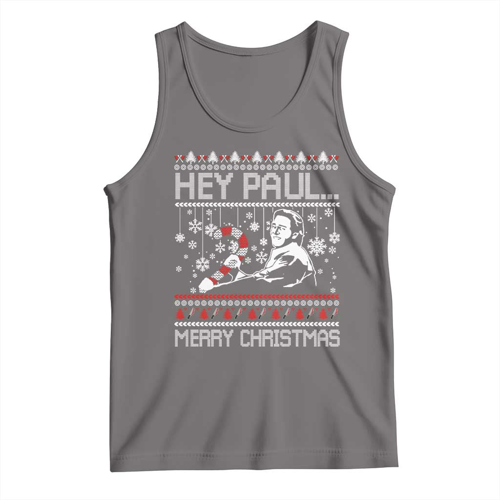 Funny Christmas Psycho Tank Top Hey Paul Merry Christmas Serrial Killer Movie TS11 Deep Heather Print Your Wear