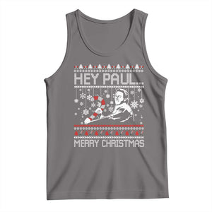 Funny Christmas Psycho Tank Top Hey Paul Merry Christmas Serrial Killer Movie TS11 Deep Heather Print Your Wear