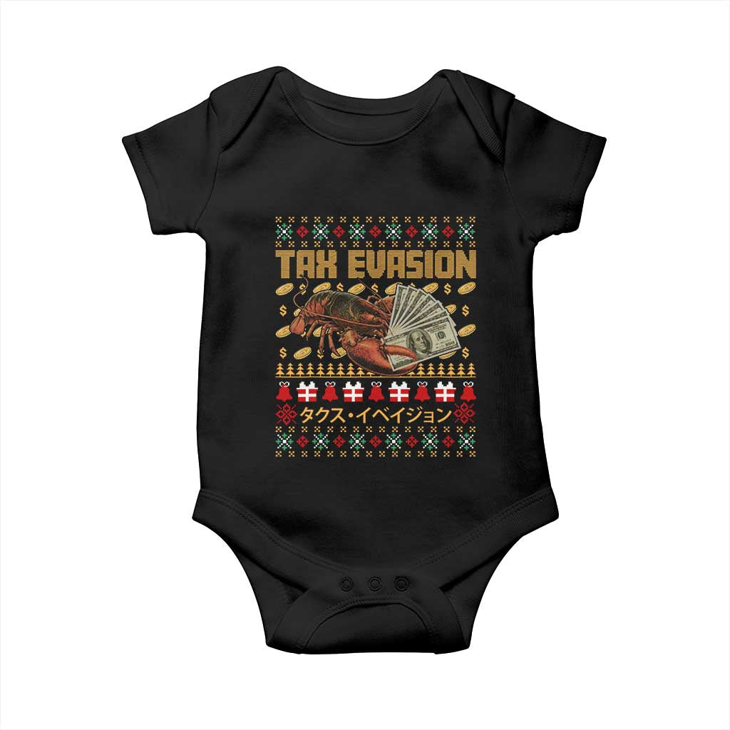 Tax Evasion Lobster Christmas Baby Onesie Funny Sarcasm Oddly Specific Meme TS11 Black Print Your Wear