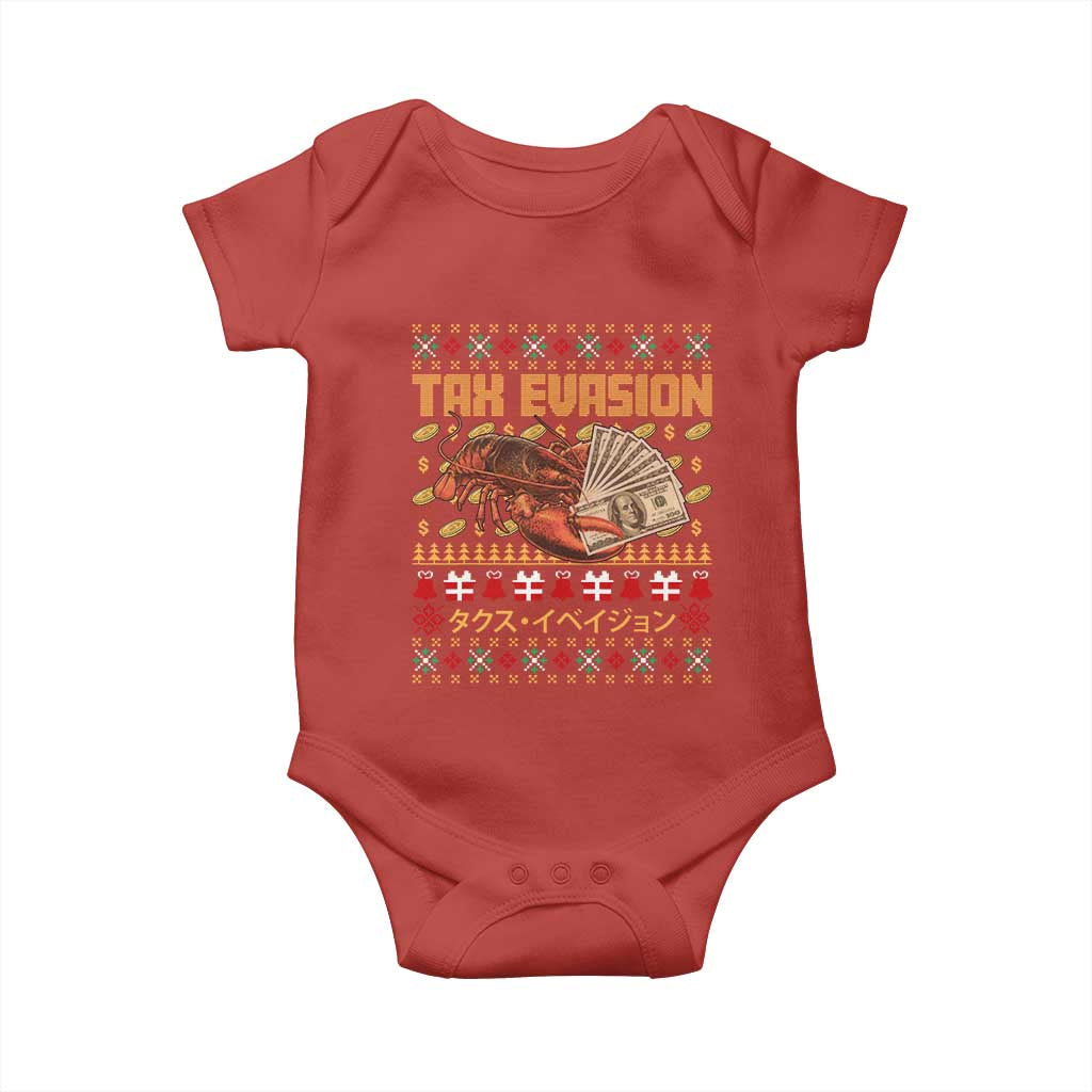 Tax Evasion Lobster Christmas Baby Onesie Funny Sarcasm Oddly Specific Meme TS11 Red Print Your Wear
