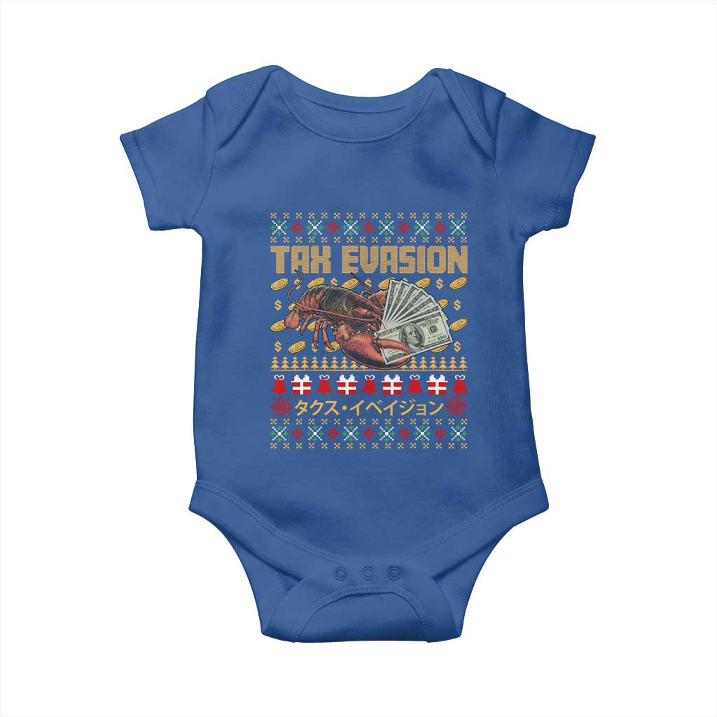 Tax Evasion Lobster Christmas Baby Onesie Funny Sarcasm Oddly Specific Meme TS11 Royal Blue Print Your Wear