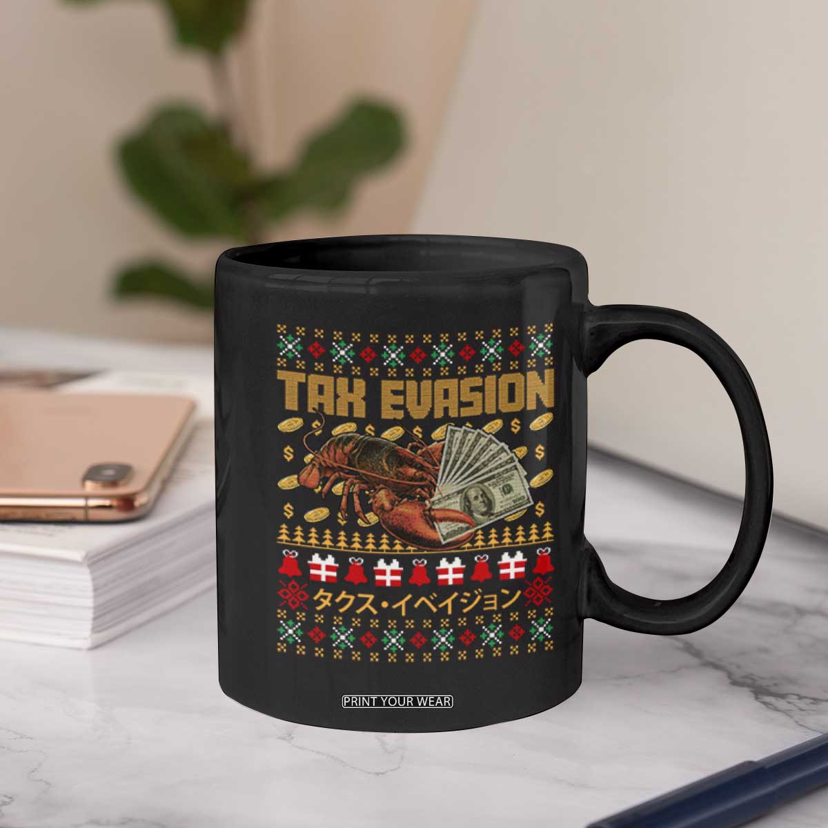 Tax Evasion Lobster Christmas Coffee Mug Funny Sarcasm Oddly Specific Meme TS11 Print Your Wear