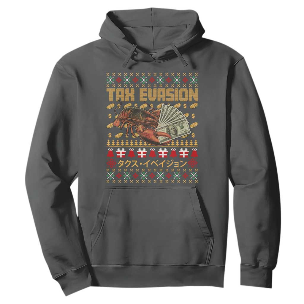 Tax Evasion Lobster Christmas Hoodie Funny Sarcasm Oddly Specific Meme TS11 Dark Heather Print Your Wear