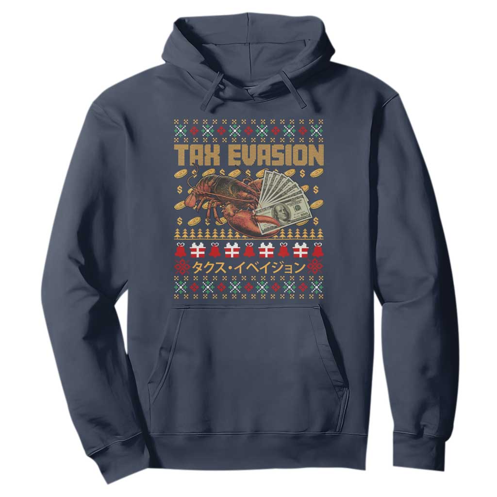 Tax Evasion Lobster Christmas Hoodie Funny Sarcasm Oddly Specific Meme TS11 Navy Print Your Wear