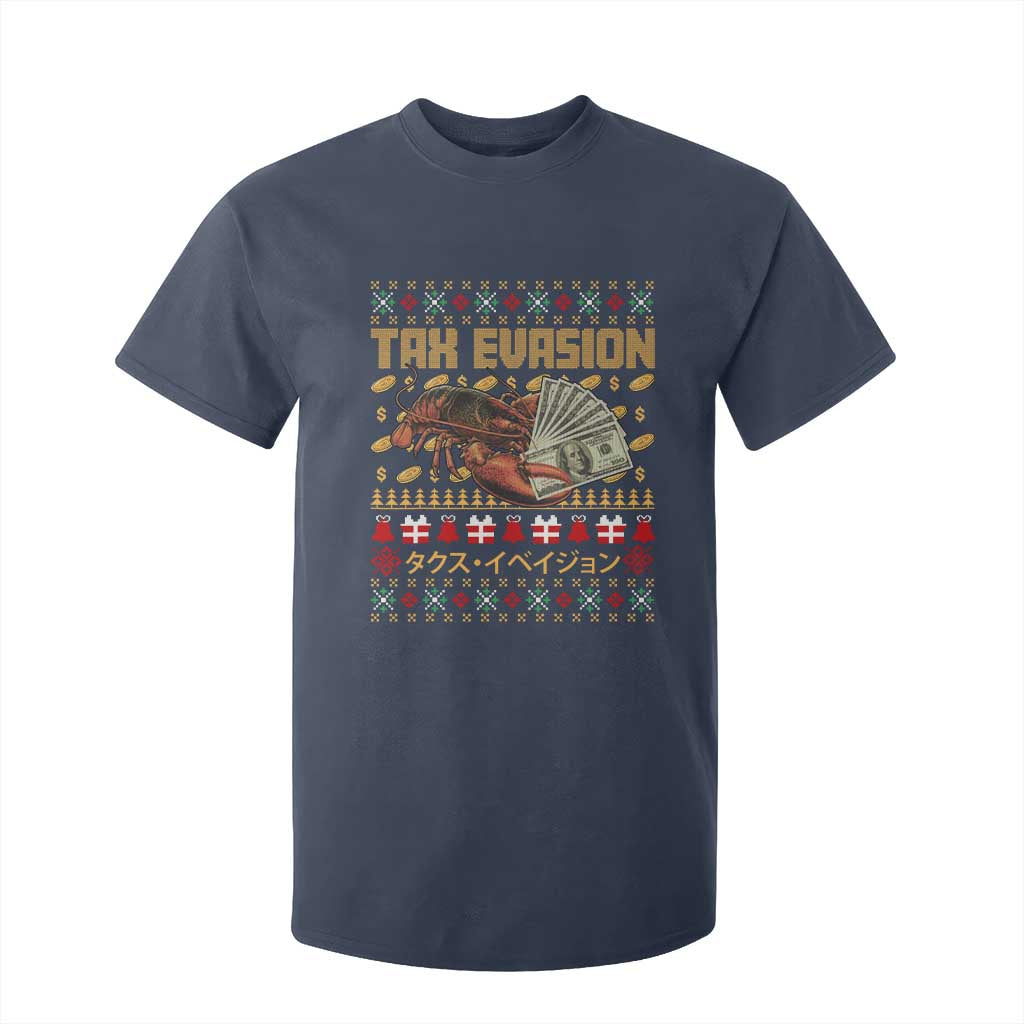 Tax Evasion Lobster Christmas T Shirt For Kid Funny Sarcasm Oddly Specific Meme TS11 Navy Print Your Wear