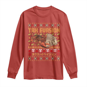 Tax Evasion Lobster Christmas Long Sleeve Shirt Funny Sarcasm Oddly Specific Meme TS11 Red Print Your Wear