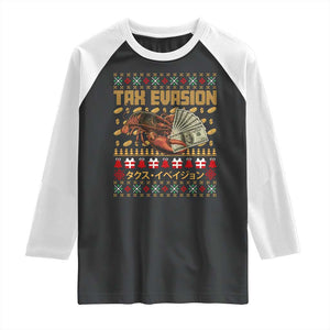 Tax Evasion Lobster Christmas Raglan Shirt Funny Sarcasm Oddly Specific Meme TS11 Black White Print Your Wear