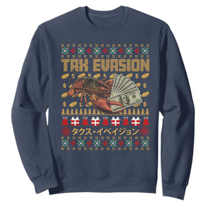 Tax Evasion Lobster Christmas Sweatshirt Funny Sarcasm Oddly Specific Meme TS11 Navy Print Your Wear