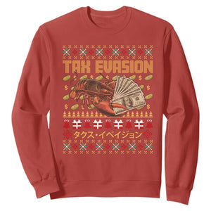 Tax Evasion Lobster Christmas Sweatshirt Funny Sarcasm Oddly Specific Meme TS11 Red Print Your Wear