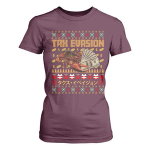 Tax Evasion Lobster Christmas T Shirt For Women Funny Sarcasm Oddly Specific Meme TS11 Maroon Print Your Wear