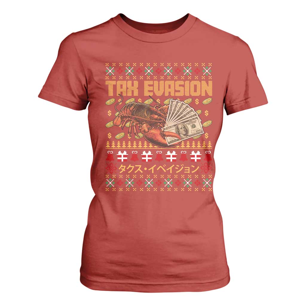 Tax Evasion Lobster Christmas T Shirt For Women Funny Sarcasm Oddly Specific Meme TS11 Red Print Your Wear