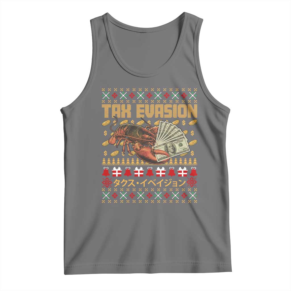 Tax Evasion Lobster Christmas Tank Top Funny Sarcasm Oddly Specific Meme TS11 Black Heather Print Your Wear