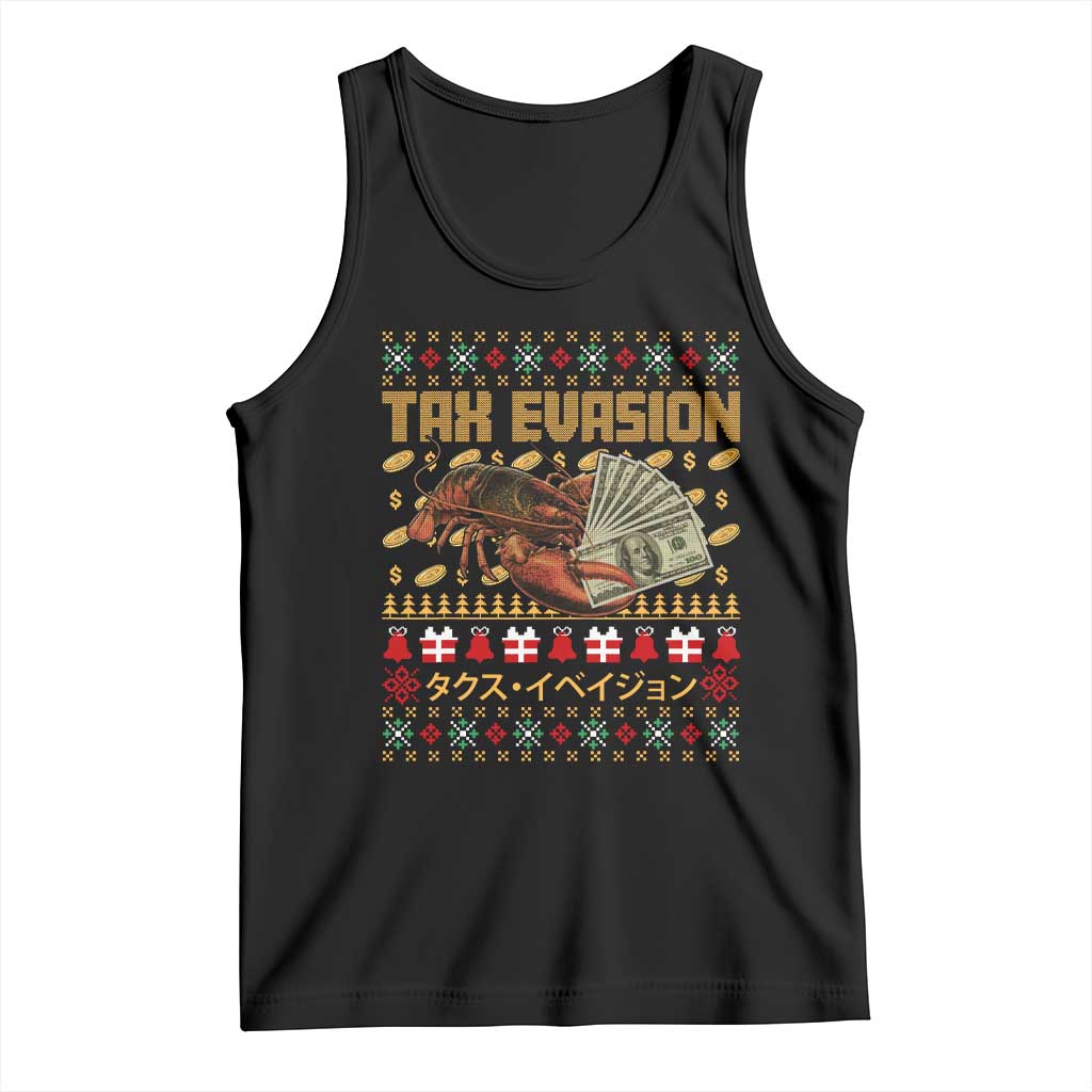 Tax Evasion Lobster Christmas Tank Top Funny Sarcasm Oddly Specific Meme TS11 Black Print Your Wear