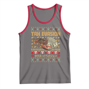 Tax Evasion Lobster Christmas Tank Top Funny Sarcasm Oddly Specific Meme TS11 Deep Heather Red Print Your Wear