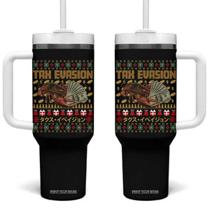 Tax Evasion Lobster Christmas Tumbler With Handle Funny Sarcasm Oddly Specific Meme TS11 One Size: 40 oz Black Print Your Wear