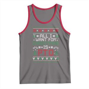 All I Want For Christmas Is PTO Tank Top Funny Office Xmas Holiday Work TS11 Deep Heather Red Print Your Wear