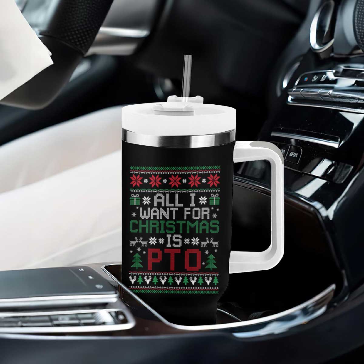 All I Want For Christmas Is PTO Tumbler With Handle Funny Office Xmas Holiday Work TS11 Print Your Wear