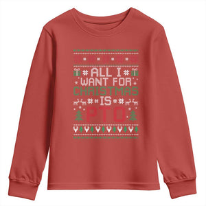 All I Want For Christmas Is PTO Youth Sweatshirt Funny Office Xmas Holiday Work TS11 Red Print Your Wear