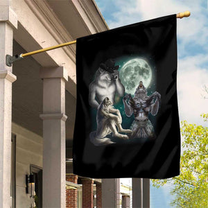 Funny Three Alpha Wolf Howling Moon Garden Flag Weird Cringe Werewolf Meme TS11 Print Your Wear