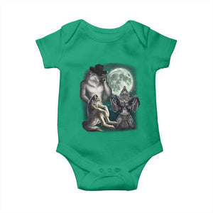 Funny Three Alpha Wolf Howling Moon Baby Onesie Weird Cringe Werewolf Meme TS11 Irish Green Print Your Wear