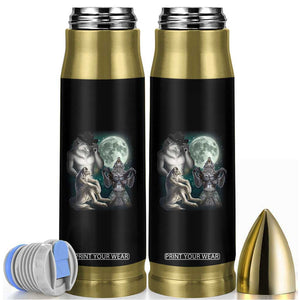 Funny Three Alpha Wolf Howling Moon Bullet Tumbler Weird Cringe Werewolf Meme TS11 Black Print Your Wear