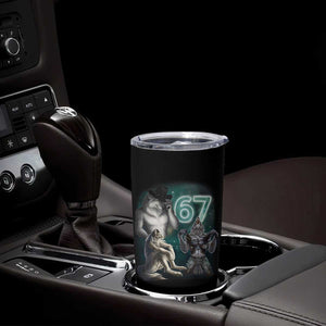 Funny 67 Alpha Wolf Tumbler Cup Cringe Werewolf Howling Six Seven Meme TS11 Print Your Wear