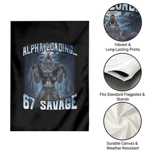 Funny 67 Alpha Wolf Garden Flag Alpha Loading 67 Savage Six Seven Gen Z Meme TS11 Print Your Wear