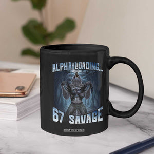 Funny 67 Alpha Wolf Coffee Mug Alpha Loading 67 Savage Six Seven Gen Z Meme TS11 Print Your Wear
