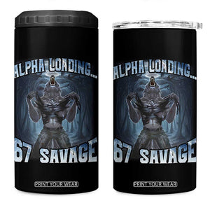 Funny 67 Alpha Wolf 4 in 1 Can Cooler Tumbler Alpha Loading 67 Savage Six Seven Gen Z Meme TS11 One Size: 16 oz Black Print Your Wear