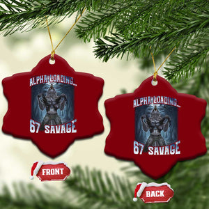 Funny 67 Alpha Wolf Ceramic Ornament Alpha Loading 67 Savage Six Seven Gen Z Meme TS11 Print Your Wear