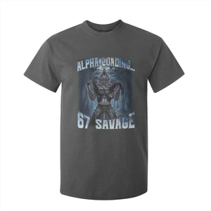 Funny 67 Alpha Wolf T Shirt For Kid Alpha Loading 67 Savage Six Seven Gen Z Meme TS11 Dark Heather Print Your Wear