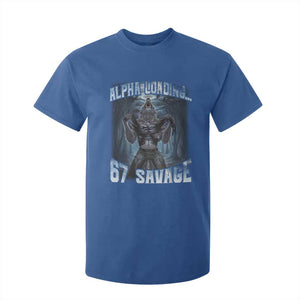 Funny 67 Alpha Wolf T Shirt For Kid Alpha Loading 67 Savage Six Seven Gen Z Meme TS11 Royal Blue Print Your Wear