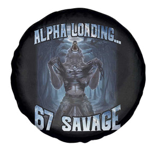 Funny 67 Alpha Wolf Spare Tire Cover Alpha Loading 67 Savage Six Seven Gen Z Meme TS11 Print Your Wear