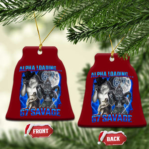 Funny Six Seven Alpha Wolf Ceramic Ornament Alpha Loading 67 Savage Wolves Moon Meme TS11 Print Your Wear