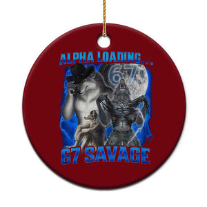 Funny Six Seven Alpha Wolf Ceramic Ornament Alpha Loading 67 Savage Wolves Moon Meme TS11 1pc Red Print Your Wear