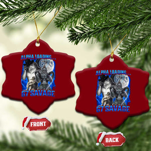 Funny Six Seven Alpha Wolf Ceramic Ornament Alpha Loading 67 Savage Wolves Moon Meme TS11 Print Your Wear