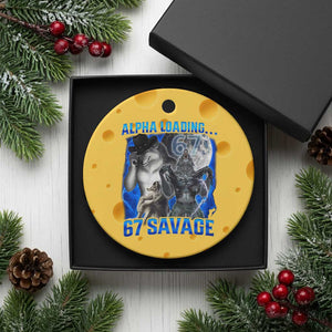 Funny Six Seven Alpha Wolf Ceramic Ornament Alpha Loading 67 Savage Wolves Moon Meme TS11 1pc Yellow Cheese Print Your Wear