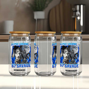 Funny Six Seven Alpha Wolf Glass Can Alpha Loading 67 Savage Wolves Moon Meme TS11 Print Your Wear