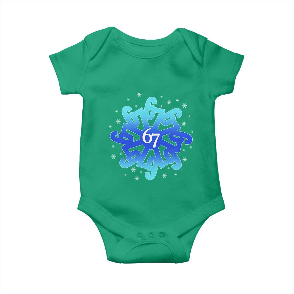 Funny 67 Christmas Snowflake Baby Onesie Six Seven Meme Xmas TS11 Irish Green Print Your Wear