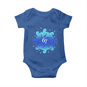 Funny 67 Christmas Snowflake Baby Onesie Six Seven Meme Xmas TS11 Royal Blue Print Your Wear