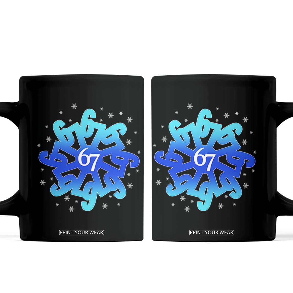 Funny 67 Christmas Snowflake Coffee Mug Six Seven Meme Xmas TS11 Black Print Your Wear