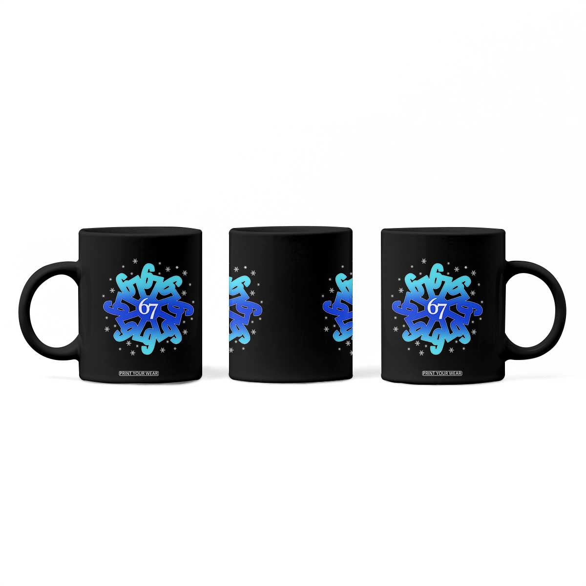 Funny 67 Christmas Snowflake Coffee Mug Six Seven Meme Xmas TS11 Print Your Wear