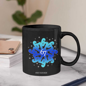 Funny 67 Christmas Snowflake Coffee Mug Six Seven Meme Xmas TS11 Print Your Wear